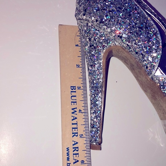 New Glam Sparkle Open Toed Heels Size 8.5 - Picture 4 of 5